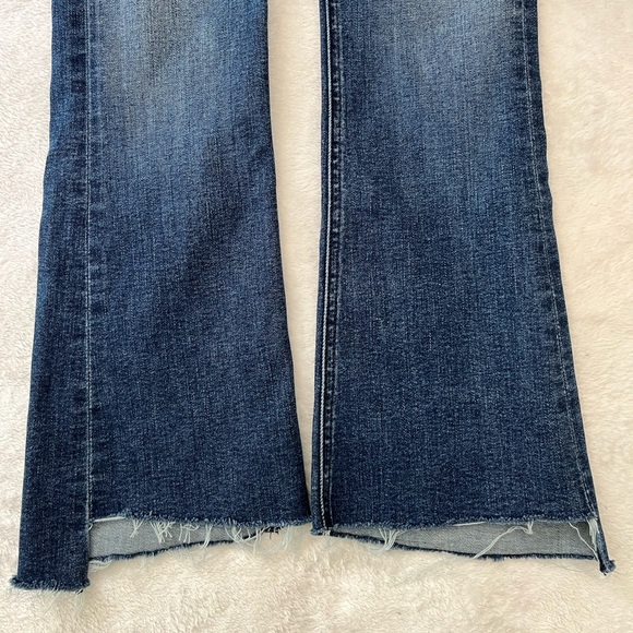 Mother The Runaway Step Fray Jeans Size 25 Medium Wash Bootcut - Picture 15 of 17